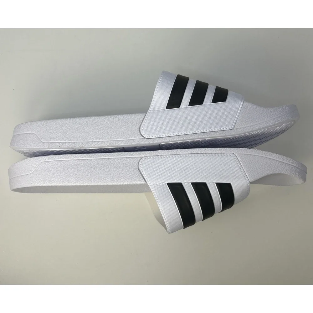 adidas Adilette Shower Slides White Black Men's Size 17 New With Tags F35539